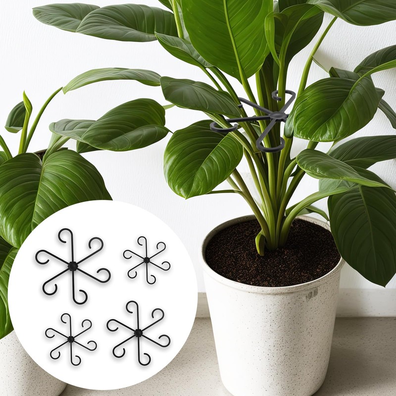 Pack of 4 Plant Holders, Shrub Holders, Black, Reusable Plant