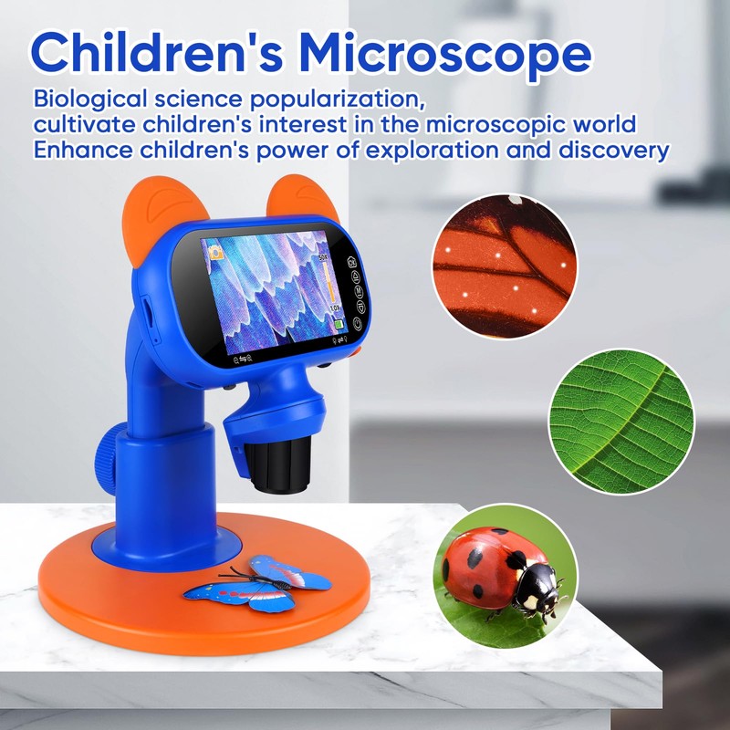 BlumWay Digital Handheld Microscope with 4 Inch LCD Screen, 1500X