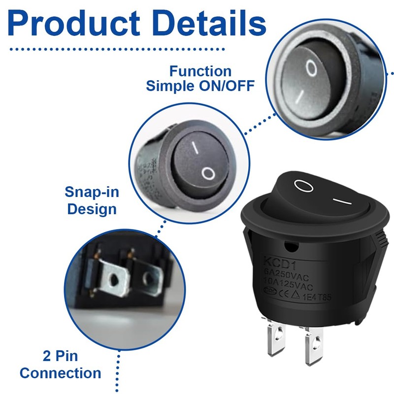 EIH1 Pack of 15 Toggle Switch 12 V On/Off Lockable