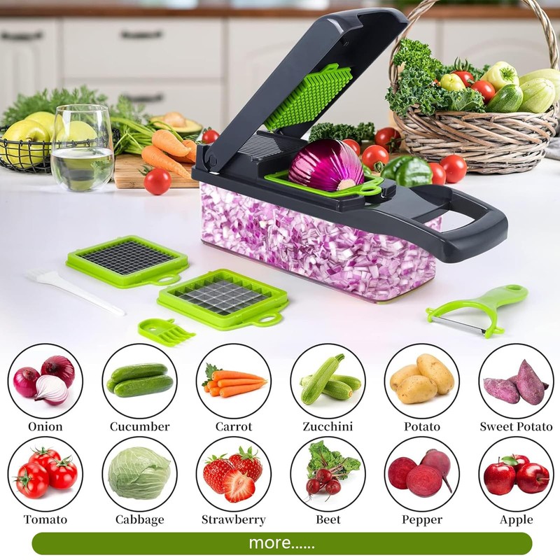16 in 1 Vegetable Chopper,Veg Chopper and Dicer with 1.2L
