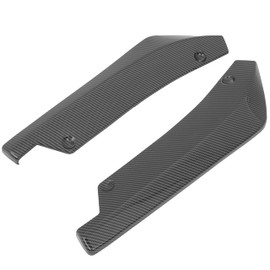 AINTIER 7.38 x 4.31 Side Fender Skirt Lip Splitter Canard Protector PP Fits For Universal Rear Bumper Diffuser Glossy Carbon Look Bumper Side Skirt Spoiler Splitter