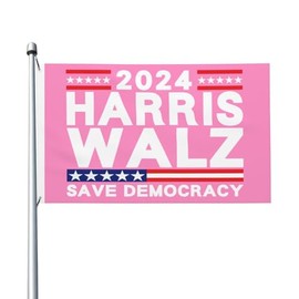 Kamala Harris Waltz 2024 Flags 3x5 Ft Harris for President Flags Outdoor protection Fade Resistant for Indoor Outdoor (pink)