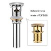 ROVOGO Brass Pop-up Sink Drain with Detachable Basket Stopper, Bathroom