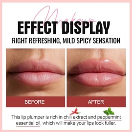 Aceite estimulador natural de labios picantes Erinde, ultrahidratante y nutritivo, voluminizador de labios con acabado brillante para mujeres y niñas,