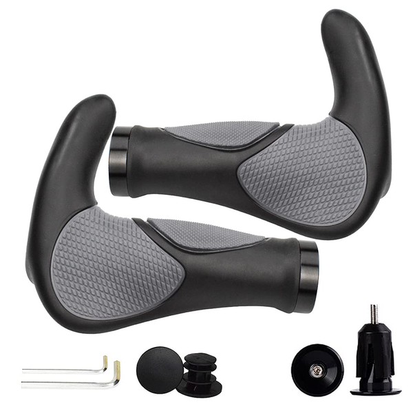 Bike Handlebar Grip, Soft Gel Inserts Shock Resistance Ergonomics Comfort