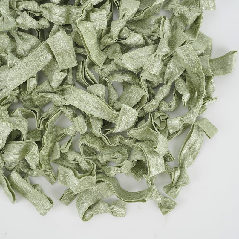 MEEDEE 100 Pack Olive Green Hair Ties For Women Soft