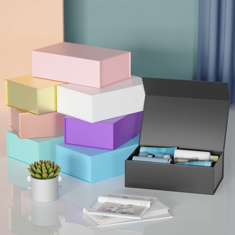RYDDOY Black Gift Box, 9.5x6x3'' Gift boxes for Presents with