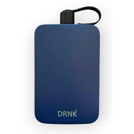 DRNK Stainless Steel Flat Reusable Slim Water Bottle Leak Proof| Non Toxic | BPA Free | Powder Coated | 500ml (Navy)