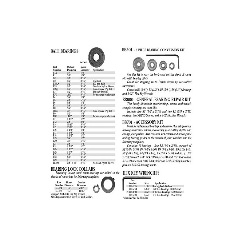 Whiteside B3U Ball Bearing: .490 Inch Outside Diameter, 3/16 Inch