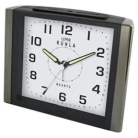 UMR Ruhla Quarz Wecker mit Cresendo Alarm, grau