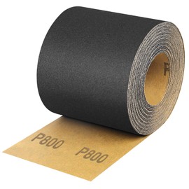 Shineboc 800 Grit Sandpaper Roll, 3-2/3" Wide 11 Yard Wet Dry Silicon Carbide Longboard Sand Paper for Automotive Metal Wood Sanding＆Polishing