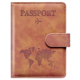Passport Holder for Travel,Passport Holder with Card Slots Holder,Passport Case,Passport cover for Women and Men,Passport Wallet Travel Essentials and Accessories (Buckle, Brown)