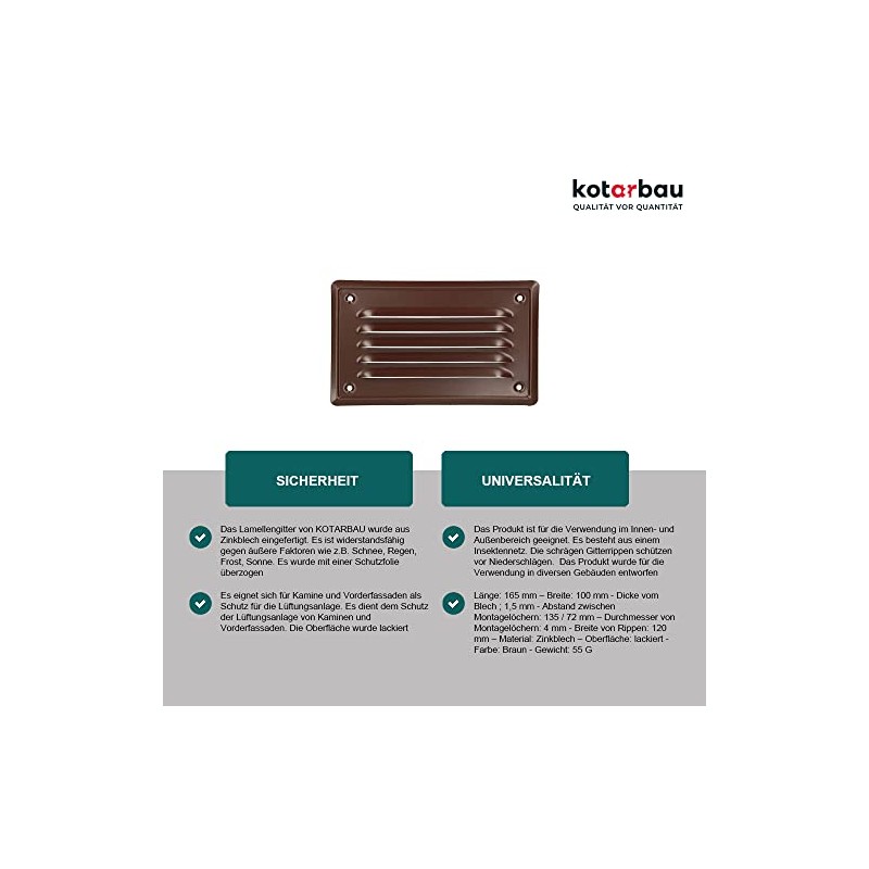 KOTARBAU 05907465900836 Post Support, 165 x 100 mm, Brown