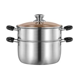 VENTION Double Layers Steamer Pot for Cooking, Stainless Steel Vegetable Steamer, 2 2/5 QT Pot with Steamer, 8 3/10 Inch Food Steamer Cookware