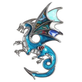 NEWEI Cute Enamel Dragon Brooch Pin for Women Children Girls Clothing Bags Backpacks Decorative Jewellery Gift (Navy), enamel, Without gemstones
