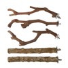 5PCS Bird Perch Stand Natural Wooden Parrot Stand Branch,3 Grape
