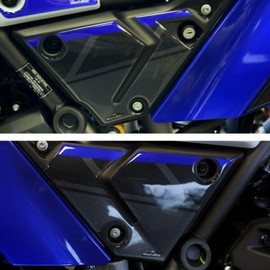 Resin Bike Motorcycle 3D Stickers Compatible with Yamaha Tenere 700 2019 Blue. Side Protections from Impact and Scratches. Pair of Resin Stickers - Gadget Moto