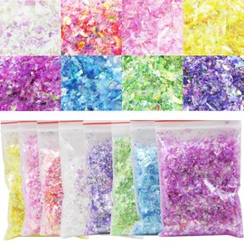 Juego de 8 pegatinas irregulares de lentejuelas iridiscentes para arte de uñas, resina, cuerpo, decoración de cara (Multicolor-B)