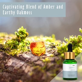 Oakmoss Amber Fragrance Oil, MitFlor Single Scented Oil, Large Size Premium Grade Fragrance Oil for Diffuser, Soap & Candle Making Scent, Aromatherapy Oil, Natural Woody Scent for Home Fragrance, 30ml