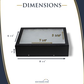 Riker Glass Top Display Cases for Collectables, Arrowheads, Medals & More (2 Pack 8 x 6 x 2)