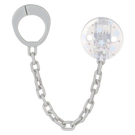 babynova Dummy Chain with Clip - Dummy Holder Compatible with Dummies with Ring - Pram Accessories - BPA-Free - Blue Stars