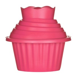 Premier Housewares 104501 Giant Cupcake Mould, 3-Pieces - Hot Pink, H18 x W19 x D19cm