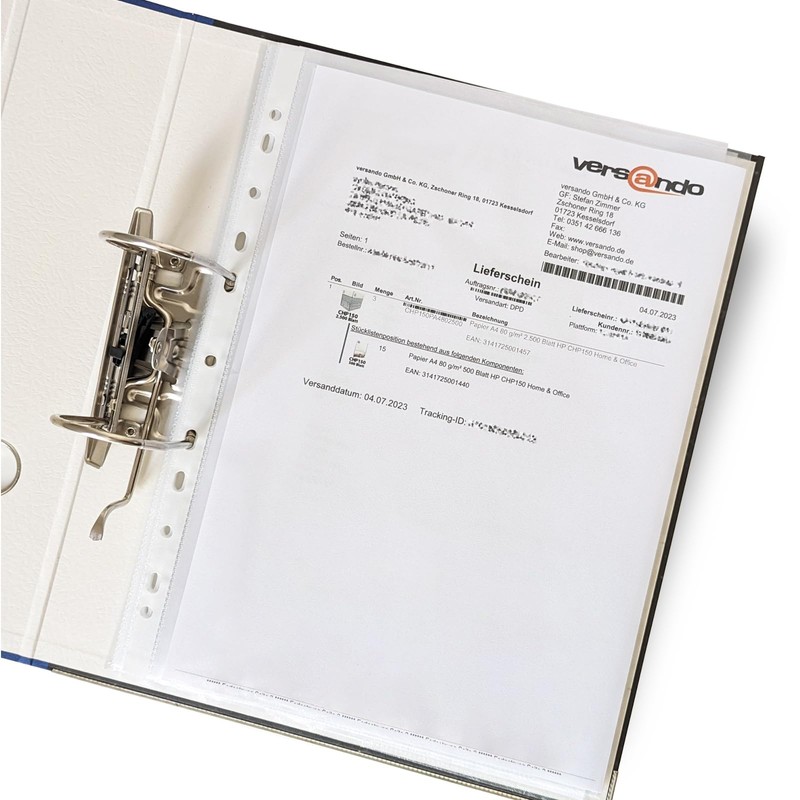 versando Economy A4 Document Wallets with Book Edge Transparent Grained