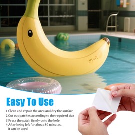 10Pcs Inflatable Patch Repair Kit, TPU Waterproof Puncture Repair Patches, Clear Vinyl Repair Patch for Inflatable Pool, Swimming Ring, Inflatable Airbeds, Down Jacket, Paddling Pools(2.63 * 2.63 in)