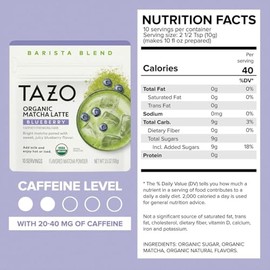 TAZO Organic Blueberry Matcha Latte Powder - Café Style Mix