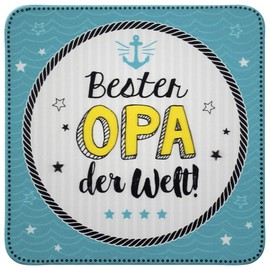 Sheepworld - 45808 – Coaster 3D, Best Grandpa in the World, A8, Cork, 9.5 cm x 9.5 cm