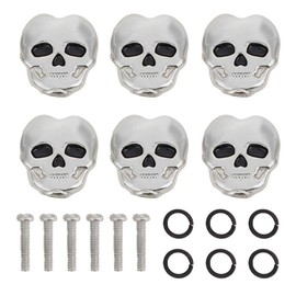 6Pcs Tuning Peg Cap, Skull Shape Guitar Tuning Peg Tuners Machine Heads for Folk Electric Guitar(Silver) Performance Accessories Skull Guitar Tuning Pegs Skull Guitar Tuning Pegs