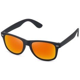 MEETSUN Polarized Sunglasses for Men Women Classic Retro Sun Glasses for Driving UV Protection Matte Black Red Mirrored