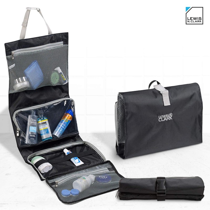 Lewis N. Clark Hanging Toiletry Bag for Travel Accessories, Shampoo,