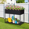 KINBOR BABY Raised Garden Bed - Elevated Rattan Planter Box