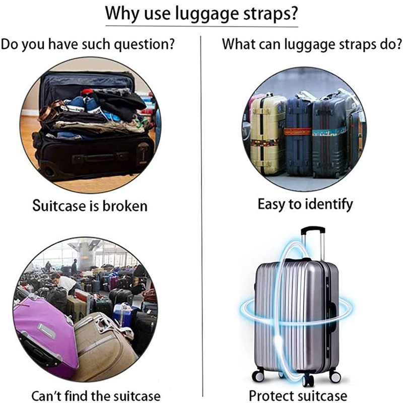 Adjustable Travel Luggage Strap Suitcase Belt Travel Bag Accessories 1.96