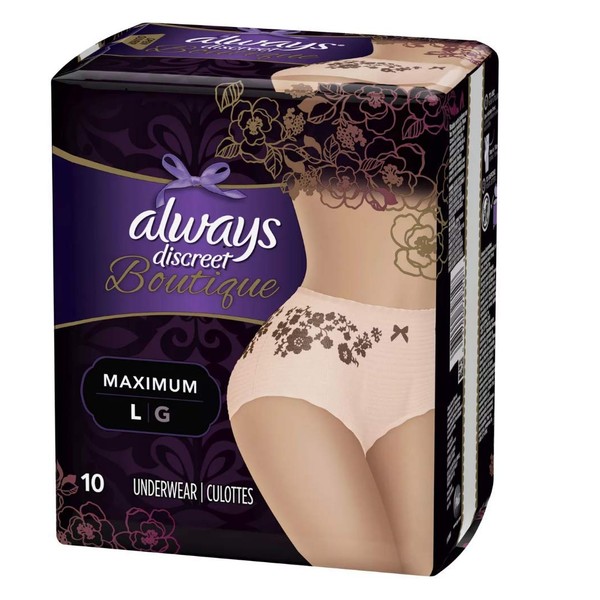 AlwaysDiscreet Women's Disposable Underwear Large