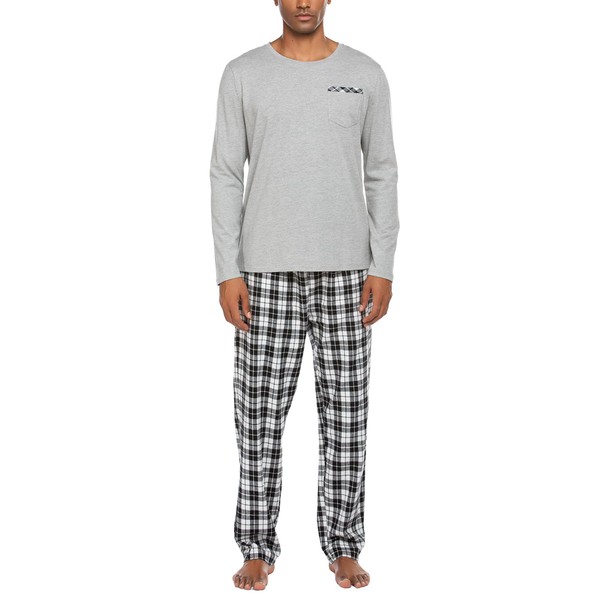 Ekouaer Men'S Pajamas Set Cotton Pyjamas For Men Long-Sleeve Soft
