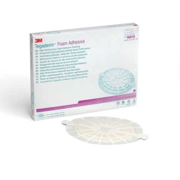 3M™ Tegaderm™ High Performance Foam Adhesive Dressing 90616, Large Oval, 7 1/2 IN x 8 3/4 IN