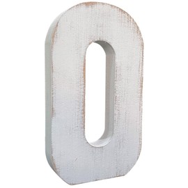 ABELOTS Large Wood Letter Distressed White Wash Alphabet Wall Décor Monogram Letter Alphabet Letters Free Standing Letters Wall Letters (O)