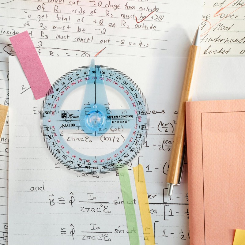 Bojueshaw 2pcs 360 Degree Protractor,Plastic Circle Protractor Angle Measure Ruler,12cm