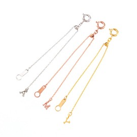 Jewelry Shop M Women's Initial 3.9 inches (10 cm) Slide Adjuster Chain Hypoallergenic, Silver, No Gemstone