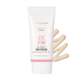 MQNY MACQUEEN NEWYORK UV Daily Sun Cream, SPF 50+, PA+++, 1.8 oz (50 g), Korean Cosmetics, Tone Up, UV Protection, Sunscreen, Clear Feel, Non-Sticky, UV Protection, Pore Cover, Dullness, Stain Care, Moisturizing, Sensitive Skin Skin (#matte Finish)