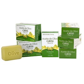 Grisi Grisi Olive Oil Soap, Natural Soap with Olive Oil and Amino Acids, Helps Moisturize the Skin, Radian Appearance, Firming Effect, Pleasant Scent, 6-Pack of 3.5 Oz Each, 6 Bar Soaps.