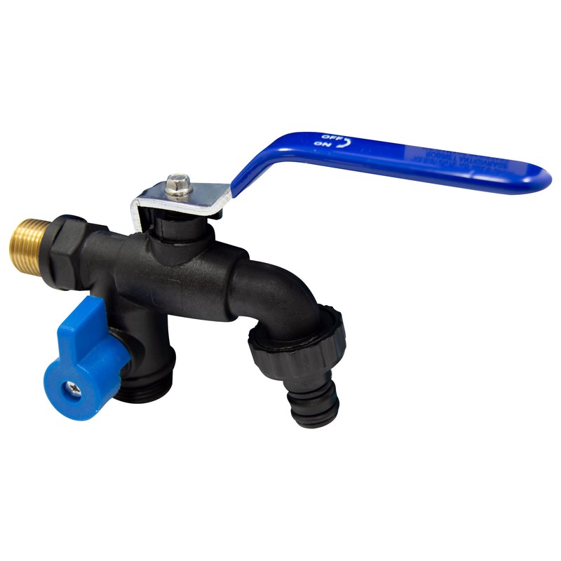 S&M 180040 Antifreeze Garden Faucet with Two Outlets and Automatic