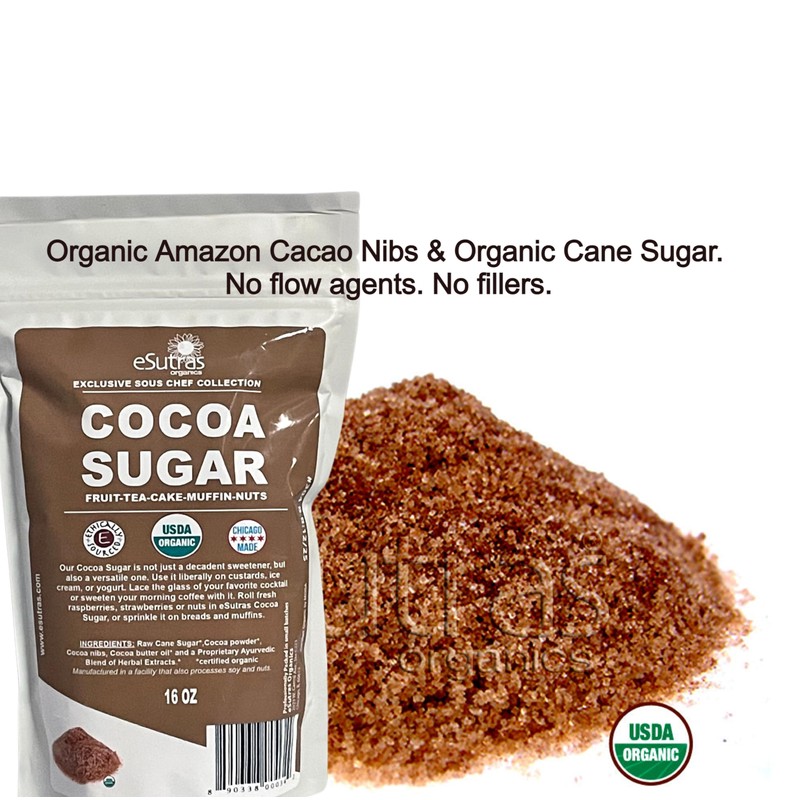 Esutras Organics Sugar, Cocoa, 16 Ounce