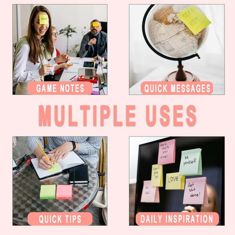 Zenmmy Sticky Notes Bulk 3x3 Inches, Self-Stick 48 Pads Bulk,
