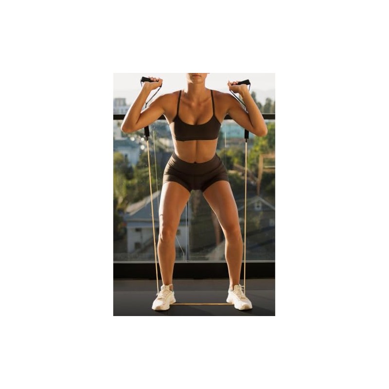Retrospec Train Resistance Bands Set (5pc) Workout Bands w/Handles, Door