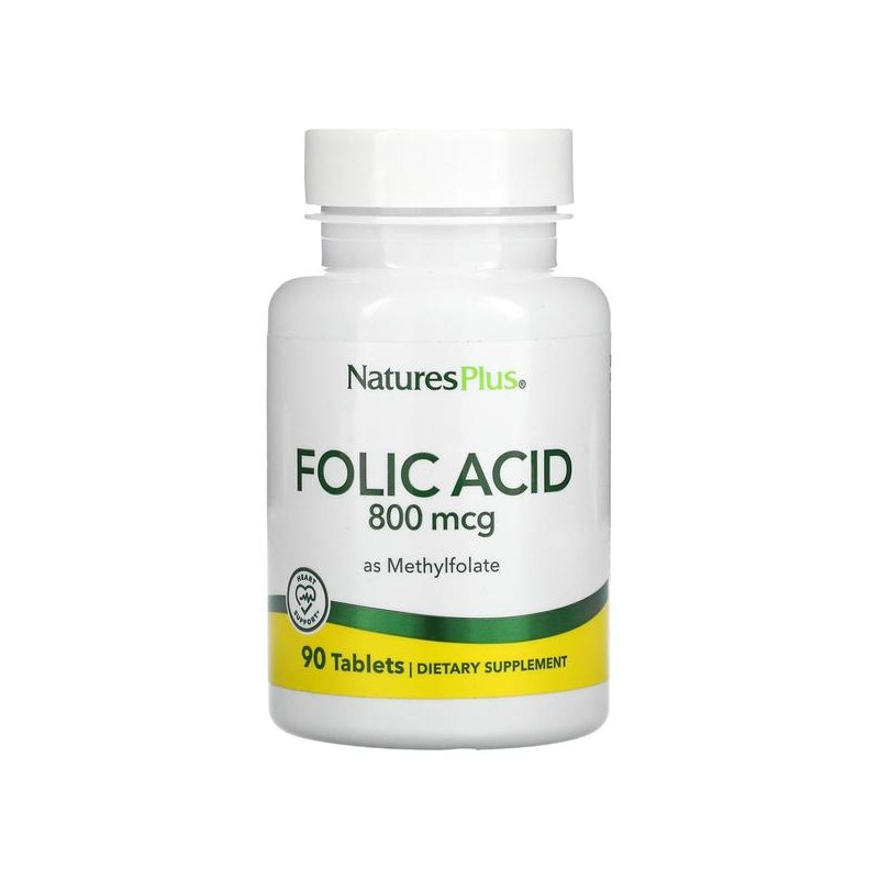 [해외직구] 네이처스플러스 엽산 폴릭엑시드 메틸폴레이트 800mcg 90정 2팩 NaturesPlus Folic