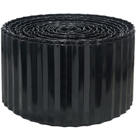 Quibbay Corrugated Metal Garden Edging, 6"×100Ft Landscape Edging Border for DIY Lawn, Flower Bed and Garden, Flexible Bender Border for Lawn and Yard, Sturdy Galvanized Garden Edging Border, Black