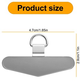 Thyonta 4 Pcs Silver Phone Tether Tags Anti-drop Stainless Steel Lanyard Plate Connectors Secure Attachment Compatible with Most Phone Cases
